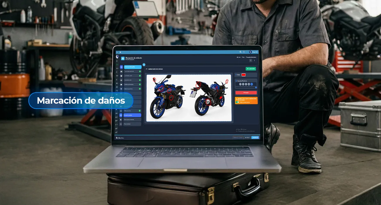 Marcación de daños en moto para evitar reclamos en taller