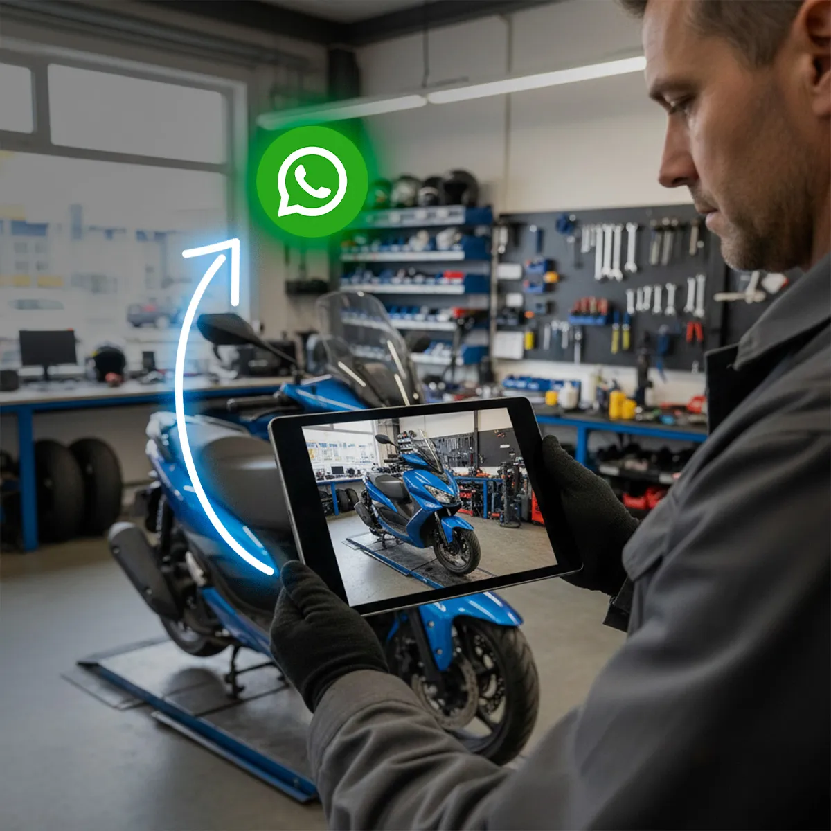 Respaldo fotográfico para control de taller mecánico de motos